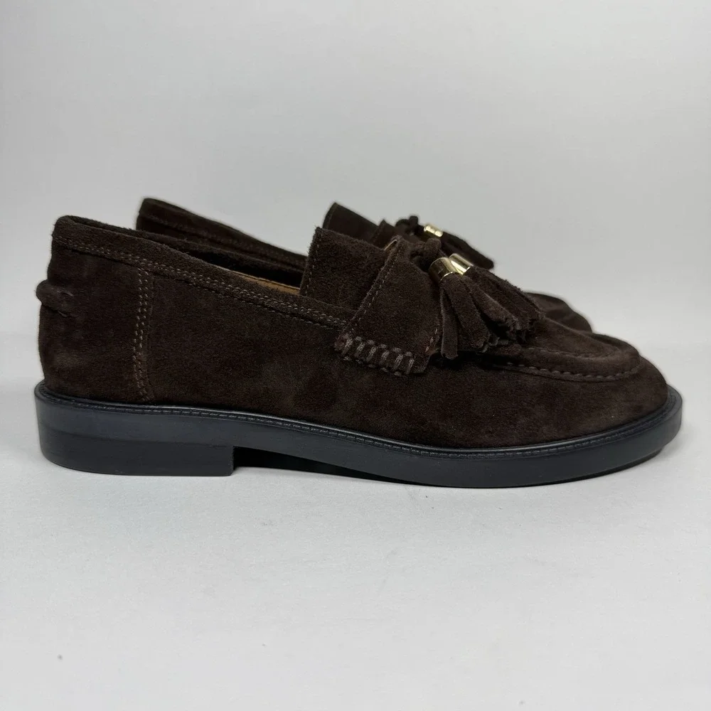 NEW Steve Madden Size 6.5 M‎ Brown Suede Radcliff Tassel Loafer Slip On Shoes - Picture 2 of 10
